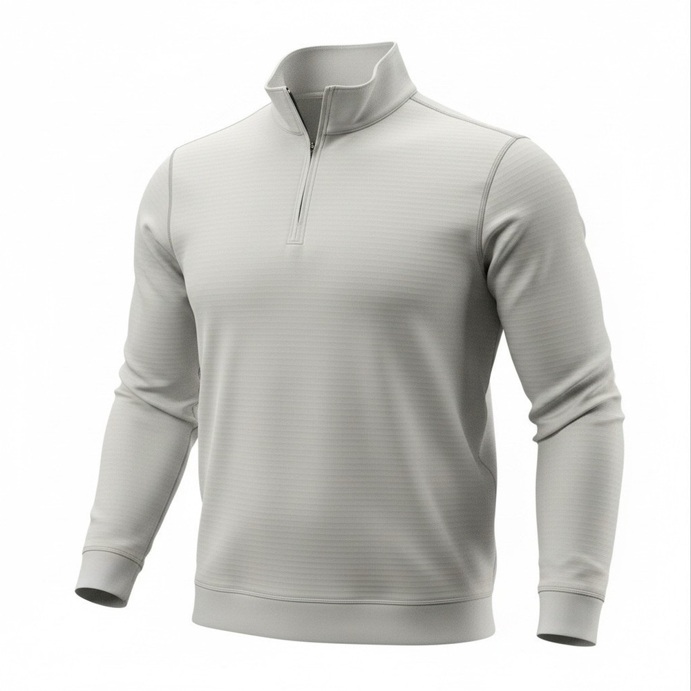 ADIDAS Golf Pullover Mens 2XL Gray Climalite Quarter Zip Performance